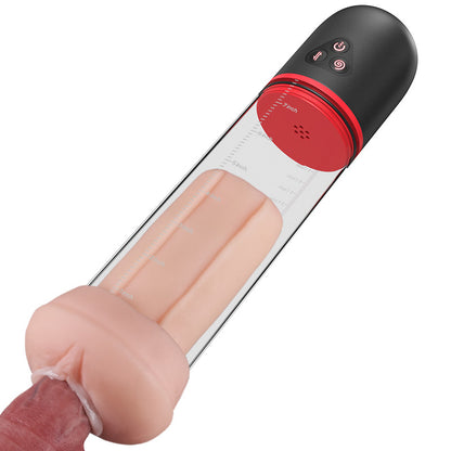 Acmejoy S-HANDE Vagina-förmige Hülle 3 Saug- und 9 vibrierende Penisvergrößerungspumpen