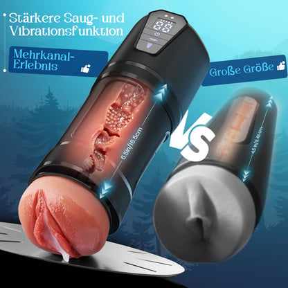 Challenger - 5 Saugstufen, 10 Vibrationsmodi, männlicher Masturbator, mehrstufig einstellbar, realistischer TPE-Sleeve, IPX7 wasserdicht