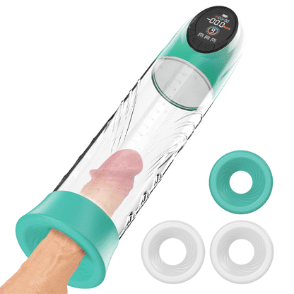 Green Pioneer – Wasser-Penispumpe mit 4 Druckstufen und 9 Saugmodi und LCD-Display
