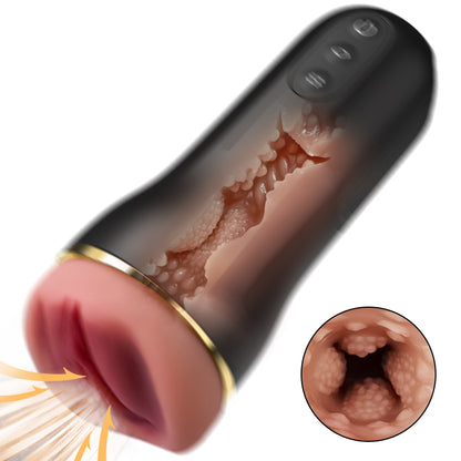 Captain - 5 Sucking 10 Vibrating Simulated Vagina Eingang Männliche Masturbation Cups