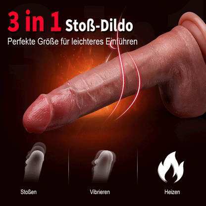 Casimir - Realistischer 7,4-Zoll-Anal-Dildo aus Silikon mit Heizfunktion, Stoß- und Vibrationsmodus, auto