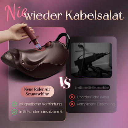 VVD Rider Air Reit-Sexmaschine - Stoßkolben-Dildo mit zwei vibrierenden Aufsätzen | Freihändig