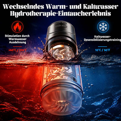 Vortex - 7 Saugmodi 7 Rotationen Stroker – 3D realistisches Gefühl wasserdichtes Heiß- & Kaltwasser-Spa Vakuum-Pumpen Masturbator