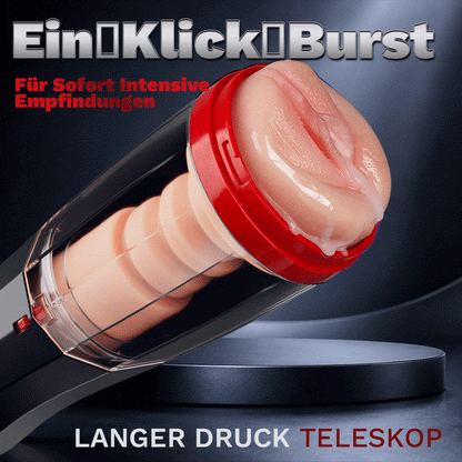 【Everted Fleshy Labia】ROKA - 5-in-1 Multifunktionaler Masturbator 5 Stoßen Saugen, 10 Vibrations und Transparenten, Abnehmba