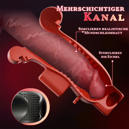 Enchantment- 9 Vibrationen 4 Saugungen Klammernde Saugung Oralsimulation Männer-Masturbator