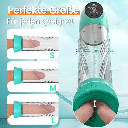 Green Pioneer – Wasser-Penispumpe mit 4 Druckstufen und 9 Saugmodi und LCD-Display