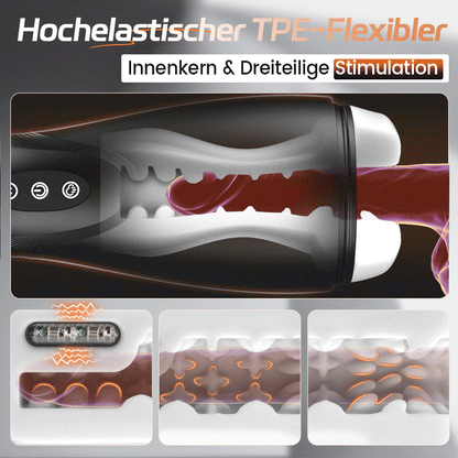 SolaceX - 9-stufige Saugfunktion 10-stufige Vibrationsfunktion, automatischer männlicher Masturbator mit starker Saugkraft Masturbator