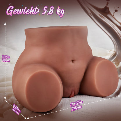 Paola - Elektrischer Großer Arsch Sex Puppen 5 Suck Squeeze 10 Vibrationskanäle Wasserdicht 12,79 lbs